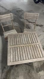 Bistro set Outdoor Six, Tuin en Terras, Tuinsets en Loungesets, 2 zitplaatsen, Gebruikt, Teakhout, Ophalen of Verzenden