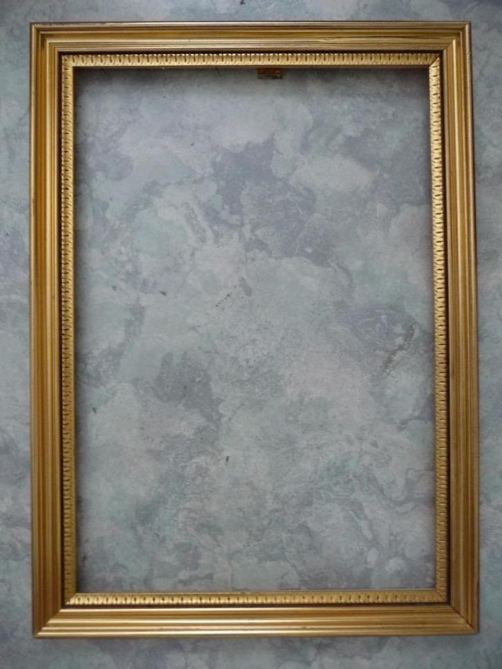 4 Gebruikte brocante lijsten zonder glas., Huis en Inrichting, Woonaccessoires | Lijsten, Gebruikt, 50 tot 75 cm, Minder dan 50 cm