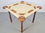 Valenti bridgetafel noten hout & leer speeltafel domino Rare, Ophalen, N, N, Zo goed als nieuw