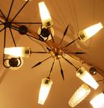 Vrolijk retro lampje jaren 50/60 met 5 kappen., Ophalen of Verzenden, Zo goed als nieuw, Glas, Retro vintage