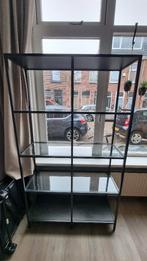 Twee! Stellingkast, zwartbruin/glas, 100x175 cm, Ophalen, Gebruikt
