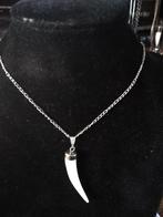Alligator tand met ketting (indonesië), Overige materialen, Verstelbaar, Verzenden, Wit