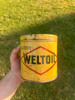 Weltoil greases olieblik olie blik oil can Roumania oil raar, Verzamelen, Ophalen of Verzenden, Gebruikt, Overige