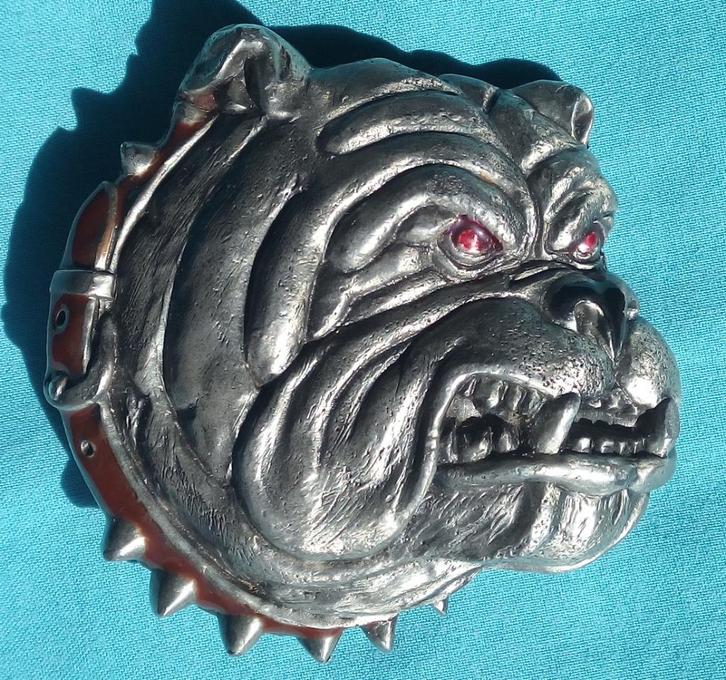 GEMENE BULLDOG HOND RIEM BUCKLE BERGAMOT 1979, Kleding | Heren, Riemen en Ceinturen, Verzenden