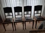 Oude stoeltjes, 4 stuks, Huis en Inrichting, Stoelen, Ophalen, Gebruikt, Bruin, Vier