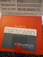 Giftcard voor  van beuzekom, Tickets en Kaartjes, Cadeaubon