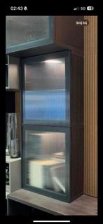 Ikea besta wandkast zwart/bruin geribbeld glas 5 stuks, Ophalen, Minder dan 150 cm, Minder dan 100 cm, 25 tot 50 cm