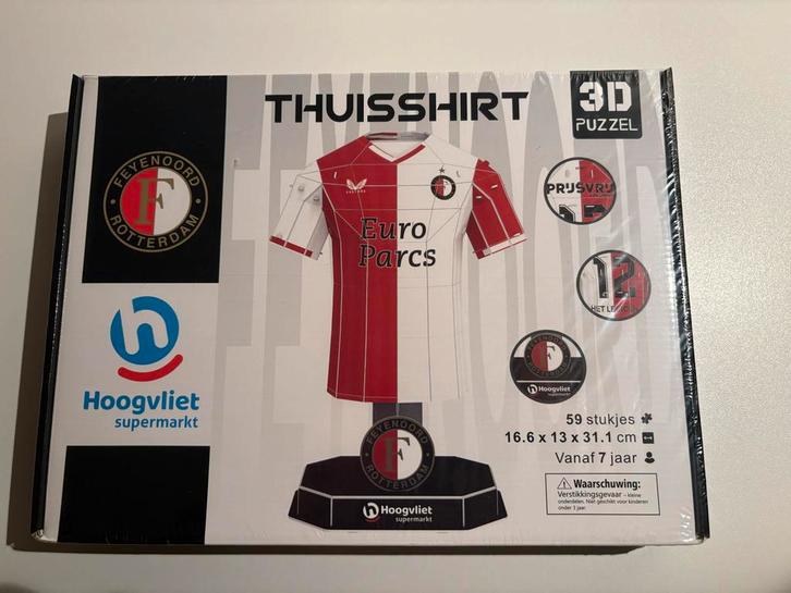 Feyenoord Thuisshirt 3D Puzzel Nieuw, Hobby en Vrije tijd, Denksport en Puzzels, Nieuw, Rubik's of 3D-puzzel, Ophalen of Verzenden