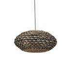 Blond /Zwart gevlochten rieten hanglamp Light&Living Tripoli, Huis en Inrichting, Lampen | Hanglampen, Ophalen, Overige materialen