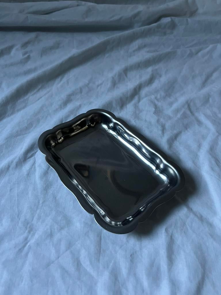 Vintage Franse RVS boterschaal / beurrier inox, Ophalen, Overige materialen, Overige stijlen, Schaal of Schalen