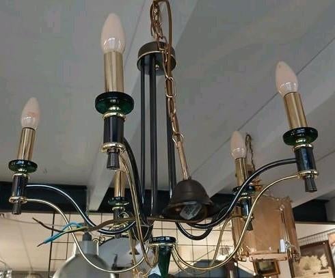 Sjieke kroonluchter Massive met mooie details, Ophalen of Verzenden, Gebruikt, Glas, Vintage