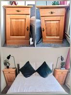 Twee houten nachtkastjes, Huis en Inrichting, Slaapkamer | Nachtkastjes, Ophalen, Minder dan 45 cm, Zo goed als nieuw, Minder dan 55 cm