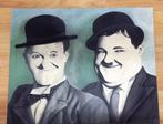 Laurel & Hardy schilderij, Huis en Inrichting, Schilderij, 100 tot 125 cm, Ophalen, 75 cm of meer