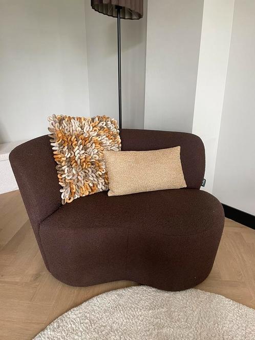 WOOOD fauteuil bruin - Links, Huis en Inrichting, Stoelen, Zo goed als nieuw, Eén, Stof, Bruin, Ophalen