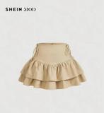 Beige Ruffle Skirt with Side Lace, Kleding | Dames, Ophalen, Zo goed als nieuw, Beige, Boven de knie