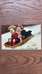 Een mooie Kerst. Op slee van berg af., Ophalen of Verzenden, Voor 1920, Overige thema's