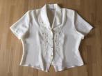 Blouse beige maat 44 met versiersel schoudervulling, Beige, Maat 42/44 (L), Ophalen of Verzenden, Zo goed als nieuw
