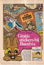Retro reclame 1971 Nutricia Bambix stickers spaaractie, Verzamelen, Ophalen of Verzenden