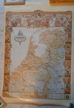 Poster landkaart Nederland regeringsjubileum Wilhelmina, Ophalen of Verzenden, 1800 tot 2000, Nederland, Landkaart