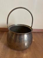 Antieke Koperen Ketel met Handvat l 24 cm doorsnede, Ophalen of Verzenden, Koper