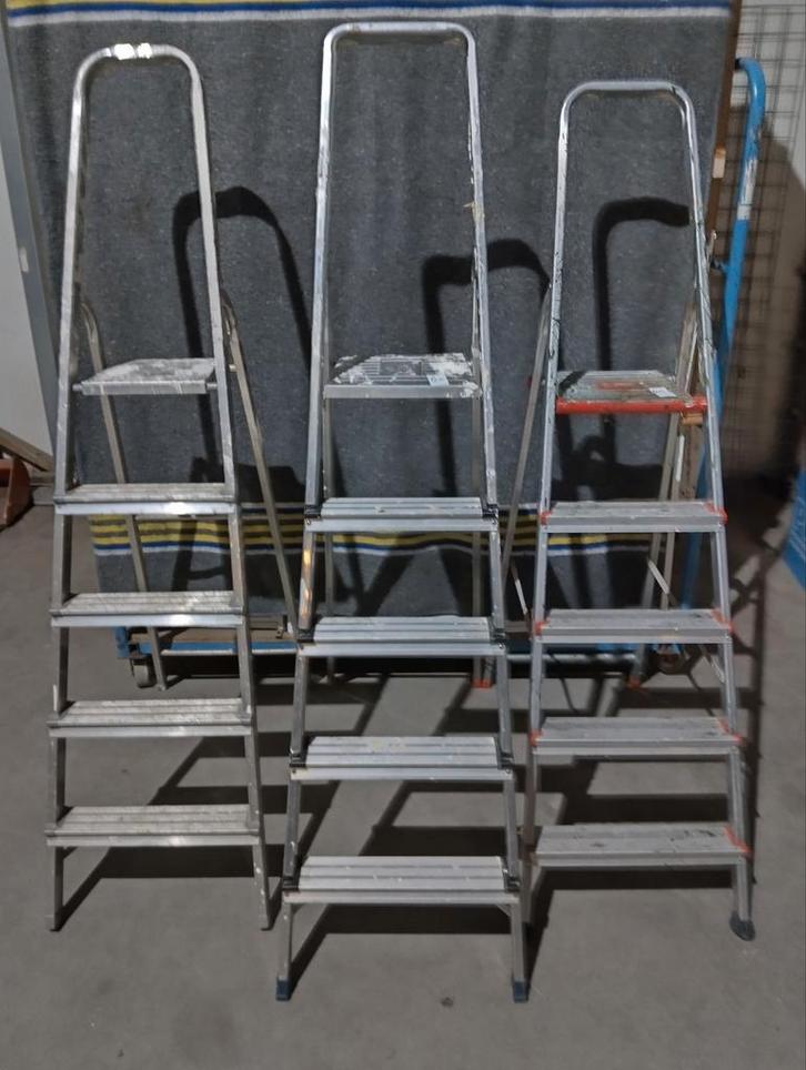 4 & 5 Treeds huishoudtrappen., Doe-het-zelf en Verbouw, Ladders en Trappen, Gebruikt, Trap, Minder dan 2 meter, Opvouwbaar of Inschuifbaar