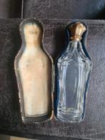 Antiek parfumflesje met gouden dop., Verzamelen, Ophalen of Verzenden, Gebruikt, Parfumfles