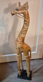 Houten Giraffe Beeld, Ophalen, Zo goed als nieuw, Dier