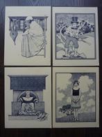 4 prent Maxfield Parrish 1972 sprookjes Moeder de Gans 21x28, 1960 tot 1980, Gebruikt, Verzenden, Prent