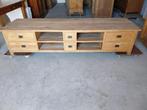 Showroommodel Teak TV Meubel 230 cm, Huis en Inrichting, Kasten | Televisiemeubels, Ophalen, Teakhout, Zo goed als nieuw, 200 cm of meer