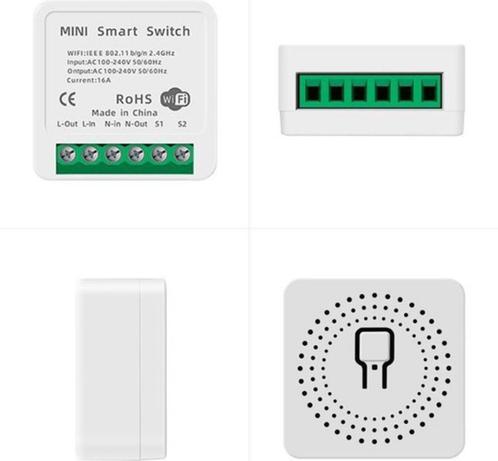 Mini slimme WiFi inbouwschakelaar | Smart Switch | 16A, Doe-het-zelf en Verbouw, Elektra en Kabels, Nieuw, Schakelaar, Ophalen of Verzenden