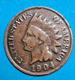 USA 1 cent 1904 mint error geslagen op dun muntplaatje, Verzenden, Noord-Amerika, Losse munt