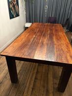Tafel van 250x120 robust van tropisch hardhout handgemaakt, Huis en Inrichting, Tafels | Eettafels, Ophalen, Gebruikt, 200 cm of meer