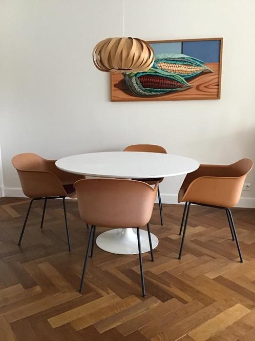 4 Muuto eetkamerstoelen Fiber Chair, Huis en Inrichting, Stoelen, Gebruikt, Vier, Kunststof, Zwart, Ophalen