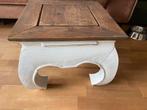 Opiumtafel teak, 40 x 40cm, Huis en Inrichting, Tafels | Salontafels, Ophalen, Gebruikt, Rechthoekig, Minder dan 50 cm