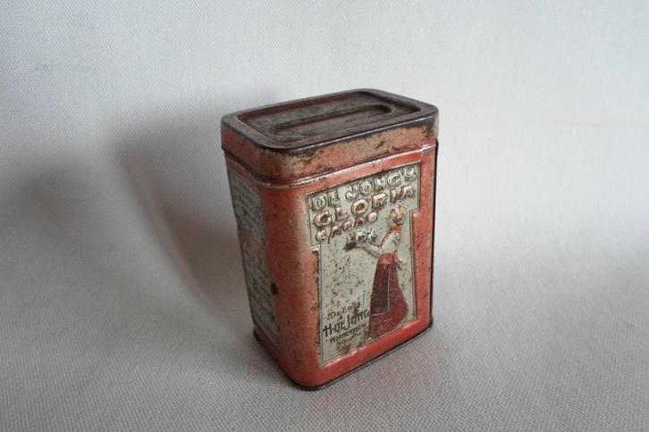 Antiek Blik De Jong´s Gloria Cacao, Verzamelen, Blikken, Gebruikt, Overige, Ophalen of Verzenden