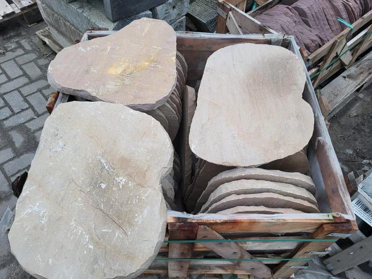 Flagstone staptegels geel bruin modak, Tuin en Terras, Tegels en Klinkers, Nieuw, Terrastegels, Natuursteen, Ophalen
