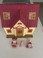 Leuk sylvanian poppenhuis starter set met 3 figuren., Kinderen en Baby's, Speelgoed | Poppenhuizen, Ophalen of Verzenden, Gebruikt