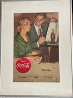 Vintage poster kalenderblad Coca Cola nov/dec 1954, Verzamelen, Merken en Reclamevoorwerpen, Reclamebord, Gebruikt, Ophalen of Verzenden