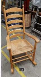 Vintage Oud Hollandse schommelstoel met rieten zetel, Antiek en Kunst, Antiek | Meubels | Stoelen en Banken, Ophalen