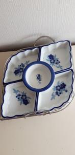 5 delig Delftsblauwe hapjesschaal met handvatten, Huis en Inrichting, Keuken | Servies, Ophalen of Verzenden, Overige stijlen