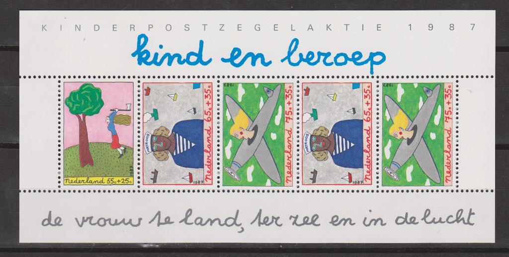 NVPH 1390 PF Kinderzegels 1987 Blokken 1965/2000 voor 10% CW, Verzenden, Na 1940, Postfris