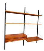 Deense teak jaren 60 wand boekenkast Poul Cadovius, Huis en Inrichting, Ophalen, Gebruikt, 150 tot 200 cm, Teakhout
