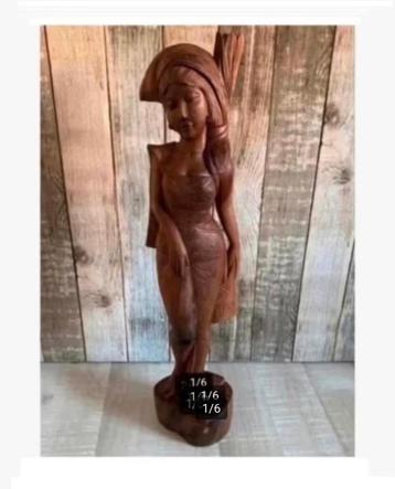 Korting Prachtig Houten XL Indonesisch beeld, 58 cm beschikbaar voor biedingen