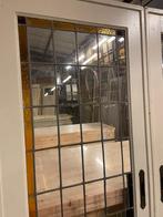 Set schuif / en-suite deuren met glas in lood 214x165cm, Antiek en Kunst, Ophalen