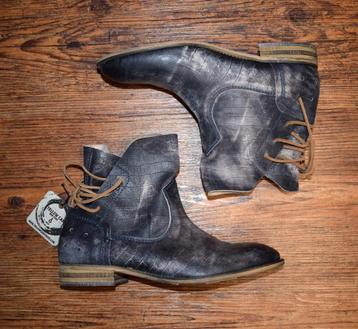 YELLOW CAB - leren enkellaars Tate dk blue - maat 40 beschikbaar voor biedingen