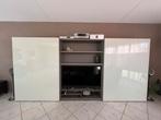 Wandkast Poliform kleur creme taupe, Huis en Inrichting, Met plank(en), 200 cm of meer, Glas, 300 cm of meer