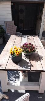 Robuuste steiger houten tuintafel., Ophalen, Gebruikt, Hout