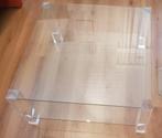 glazen salontafel, Huis en Inrichting, Tafels | Salontafels, Ophalen, 50 tot 100 cm, Design, Vierkant