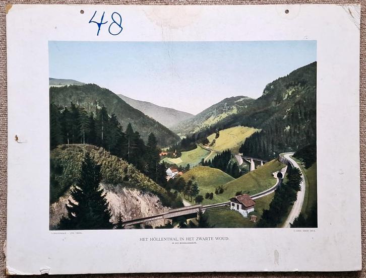 Het Höllenthal in het Zwarte Woud. In het Middelgebergte, Antiek en Kunst, Antiek | Schoolplaten, Geschiedenis, Ophalen