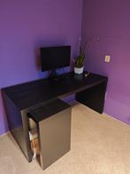 IKEA MALM zwart bureau gebruikssporen, Huis en Inrichting, Bureaus, Ophalen, Gebruikt, Bureau